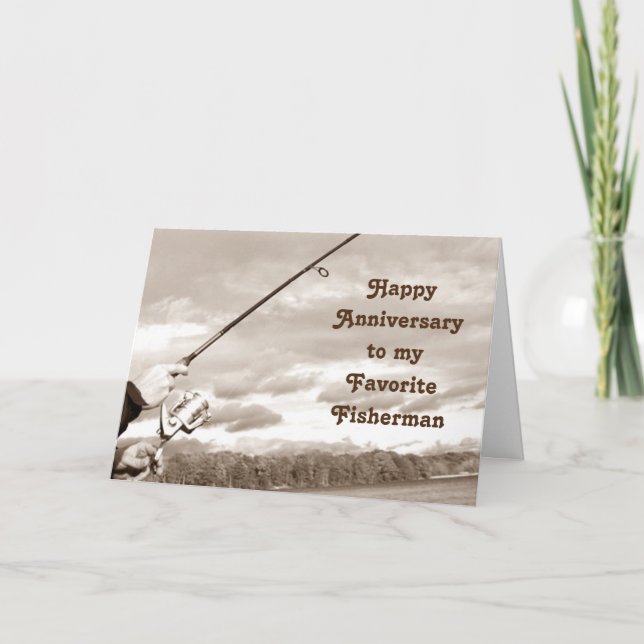 CARTE HEUREUX ANNIVERSAIRE À MON *PÊCHEUR PRÉFÉRÉ* (Devant)