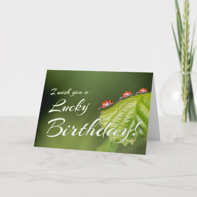 Carte Heureux anniversaire avec un petit coccinelle ! Ca (Devant)
