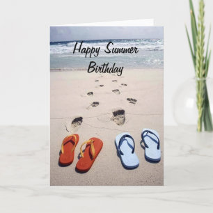 CARTE ***HEUREUX ANNIVERSAIRE D'ÉTÉ**** STYLE DE PLAGE