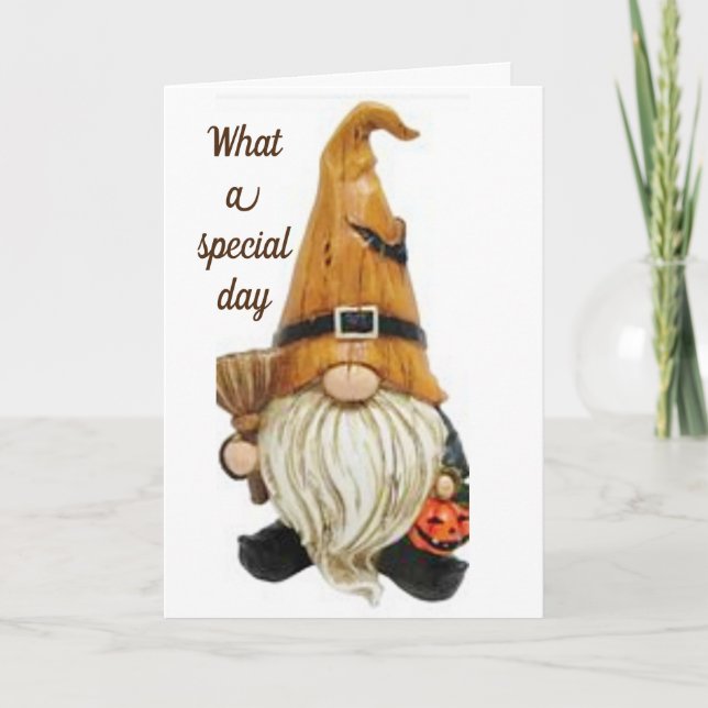 CARTE HEUREUX **ANNIVERSAIRE** DU COOL GNOME (Devant)