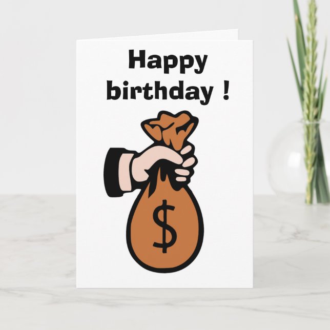 CARTE "HEUREUX ANNIVERSAIRE" MONEYBAG (Devant)
