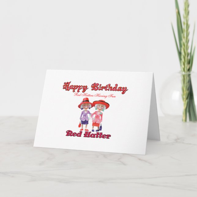 Carte heureux anniversaire Red Hatter (Devant)
