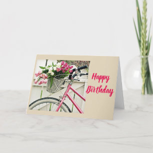 CARTE ****HEUREUX ANNIVERSAIRE**** VÉLO AU SPRINGTIME
