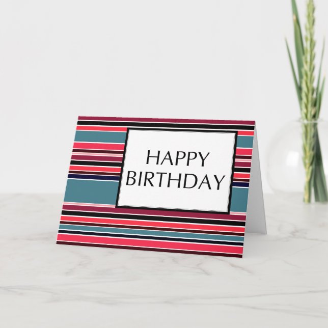Carte heureux anniversaire (wineStripes) (Devant)