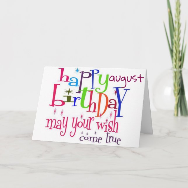 CARTE HEUREUX ****AOÛT**** ANNIVERSAIRE À VOUS (Devant)