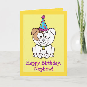 Carte Heureux Bulldog pour l'anniversaire : Nephew
