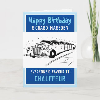 Carte Heureux Chauffeur ou chauffeur d'anniversaire