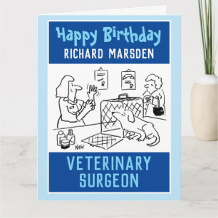 Carte Heureux chirurgien vétérinaire d'anniversaire
