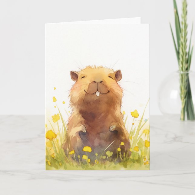 Carte Heureux comme un Capybara peut être (Devant)