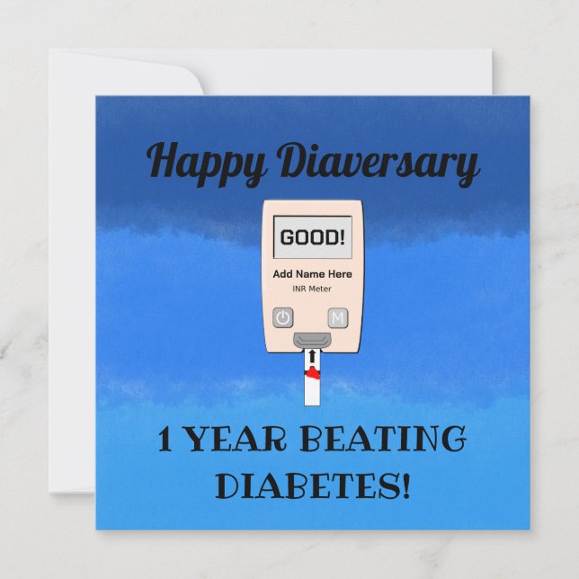 Carte Heureux Diaversary vaincre le diabète (Devant)