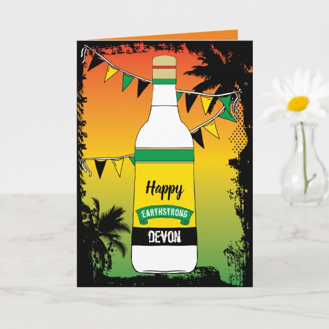 Carte Heureux Earthstrong Jamaïcain voeux d'anniversaire (Petite plante)