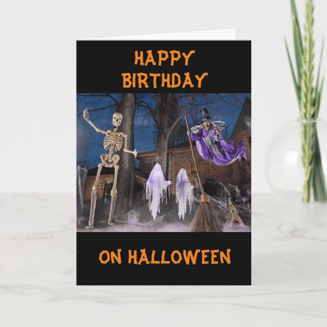 CARTE **HEUREUX HALLOWEEN ANNIVERSAIRE** ET REGARDEZ-VOU (Devant)