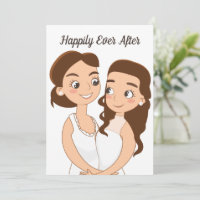 Heureux Jamais après Lesbian mignon Couple Mariage