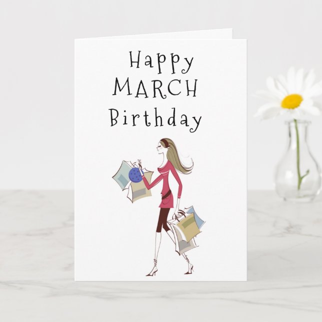 CARTE HEUREUX ***MARS*** ANNIVERSAIRE POUR **ELLE** CART (Petite plante)