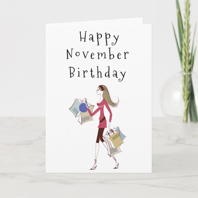 CARTE HEUREUX ***NOVEMBRE*** ANNIVERSAIRE POUR **HER** C (Devant)