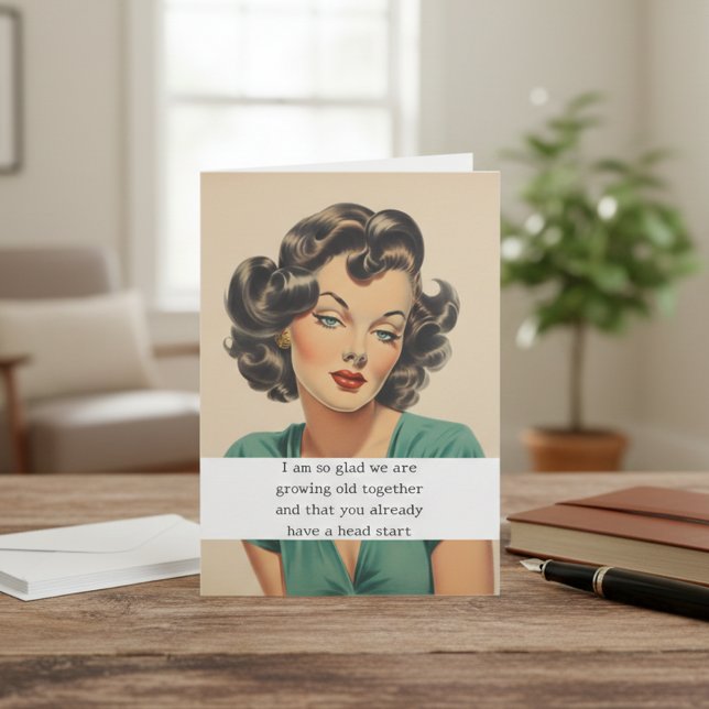 Carte Heureux que nous vieillissons ensemble (Créateur téléchargé)