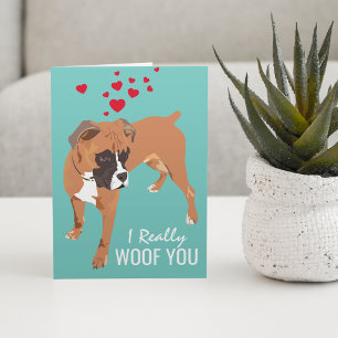 Carte Heureux Valentines du chien   Chien de boîte