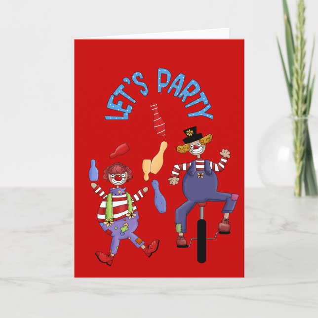 Carte Heureux voeux d'anniversaire Circus Clown (Devant)