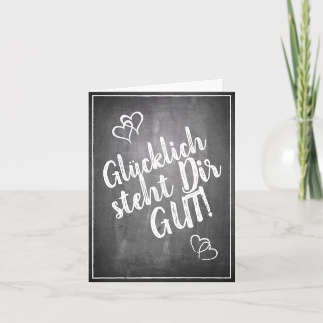 Carte Heureux vous va bien ! -  dans le style tableau cr (Devant)