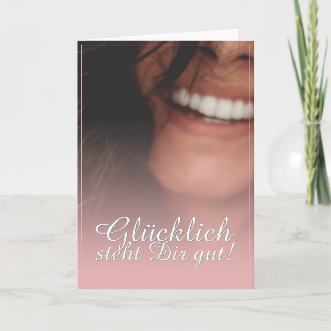 Carte Heureux vous va bien ! - Rosé (Devant)