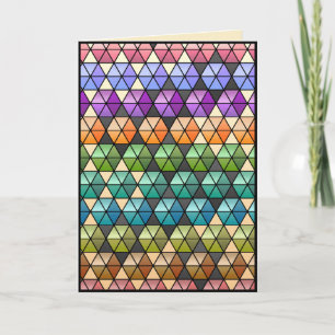 Carte Hexagon Quilt Arc-en-ciel chaud - Anniversaire per