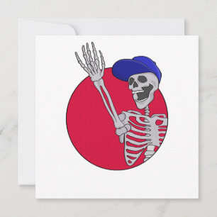 Carte Hey Amis Cool et drôle Squelette