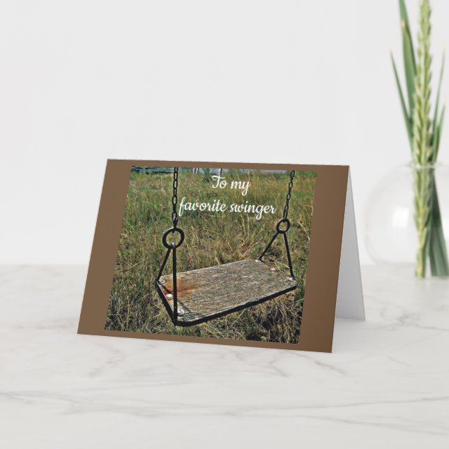 CARTE "HEY SWINGER" JEUX ANNIVERSAIRE (Devant)