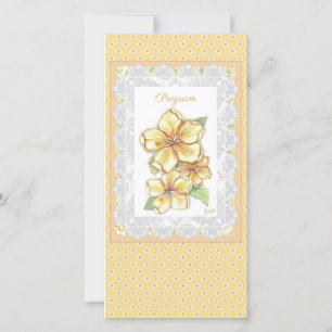 Carte Hibiscus & dentelle JAUNE