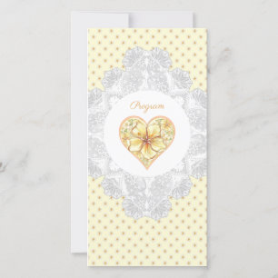 Carte Hibiscus & dentelle JAUNE