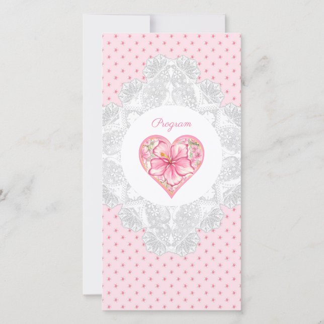 Carte Hibiscus & dentelle PINK (Dos)
