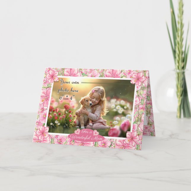 Carte Hibiscus & dentelle PINK (Devant)