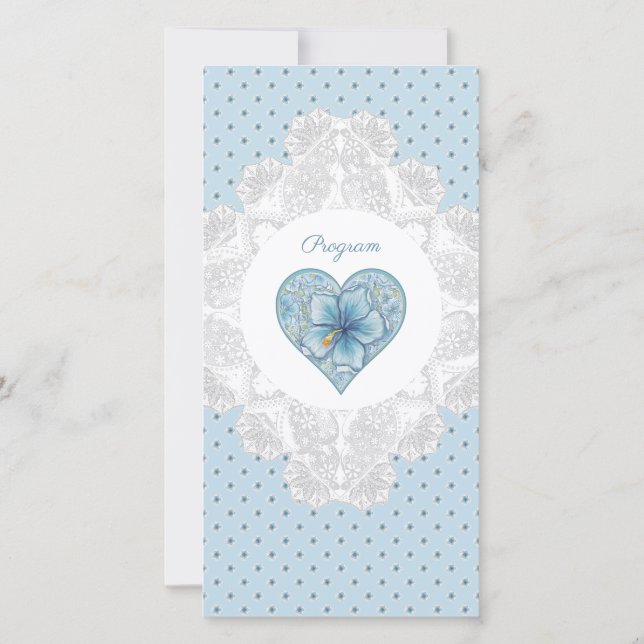 Carte Hibiscus & dentelle TURQUOISE (Dos)