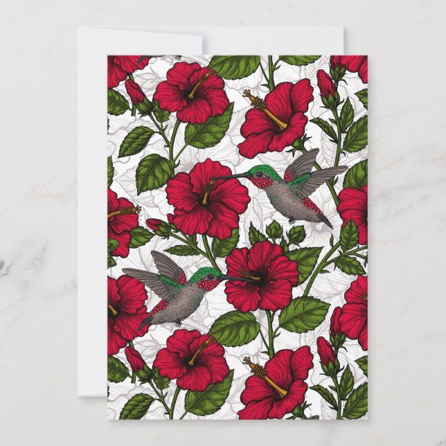 Carte Hibiscus et colibris (Devant)