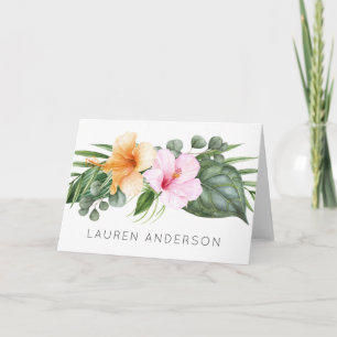 Carte Hibiscus floral tropical avec nom