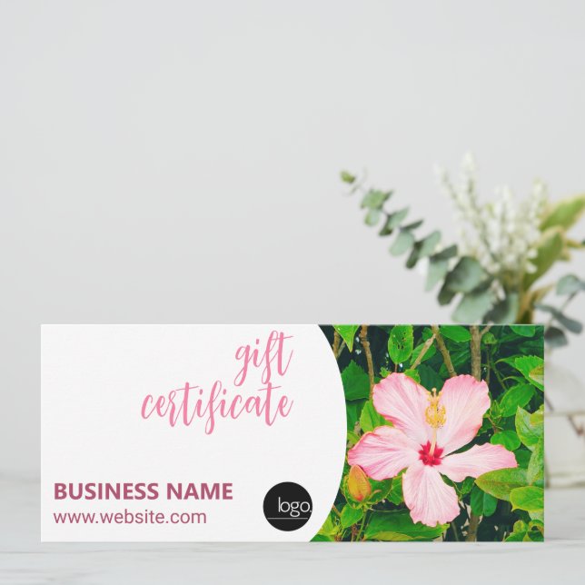 CARTE HIBISCUS FLOWER BUSINESS PROPRE LOGO CADEAU CERTIF (Debout devant)