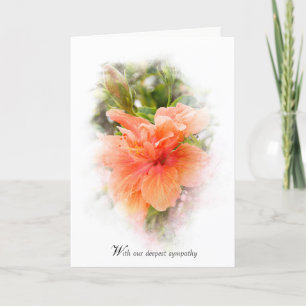 Carte hibiscus orange pour perte de mère