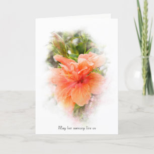 Carte hibiscus orange pour sympathie