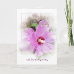 Carte hibiscus rose avec cadre masque sympathie