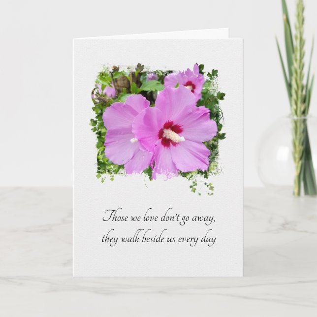 Carte Hibiscus rose sympathique (Devant)