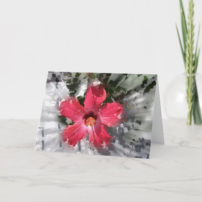 Carte Hibiscus rouge (Devant)