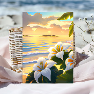 Carte Hibiscus Tropical Anniversaire