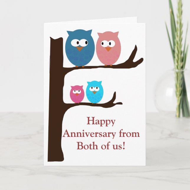 Carte Hiboux d'anniversaire (Devant)