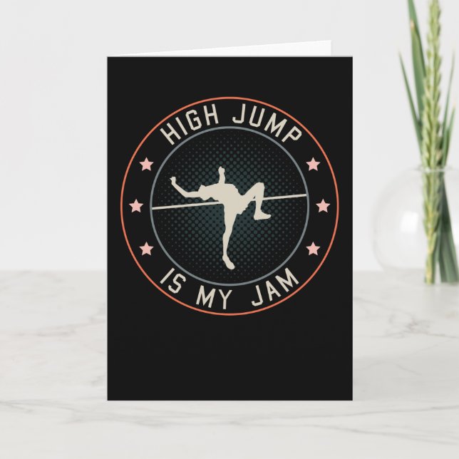 Carte High Jump High Jumper Cadeau Athlétisme Rétro (Devant)