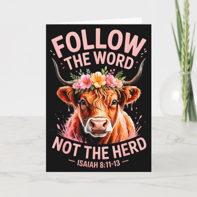 Carte Highland Cow Christian  (Devant)