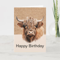 Highland Cow JOYEUX ANNIVERSAIRE