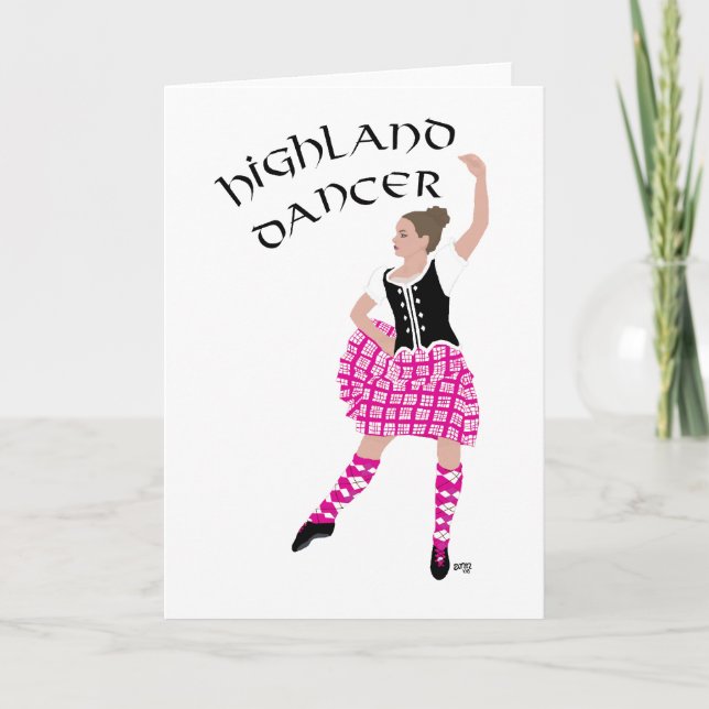 Carte Highland Dancer Rose (Devant)