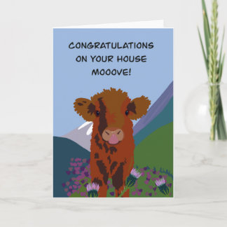 Carte Highland vache Félicitations nouvelle maison