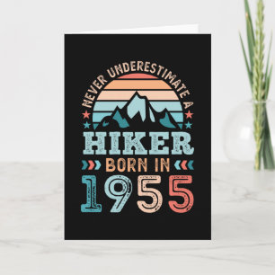 Carte Hiker né en 1955 70e anniversaire Randonnée Retro 