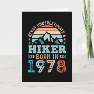 Carte Hiker né en 1978 50e anniversaire Randonnée Retro 