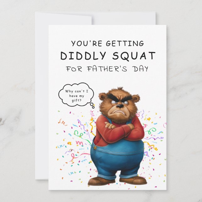 Carte Hilaried Bear Fête des pères personnalisée (Devant)